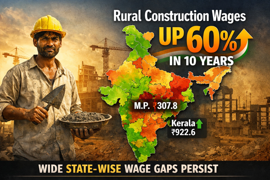 RBI data visual on state-wise rural construction wages in India I Ambedkar Chamber